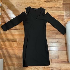 All Saints 3/4 sleeve w/cut outs fitted v neck dress